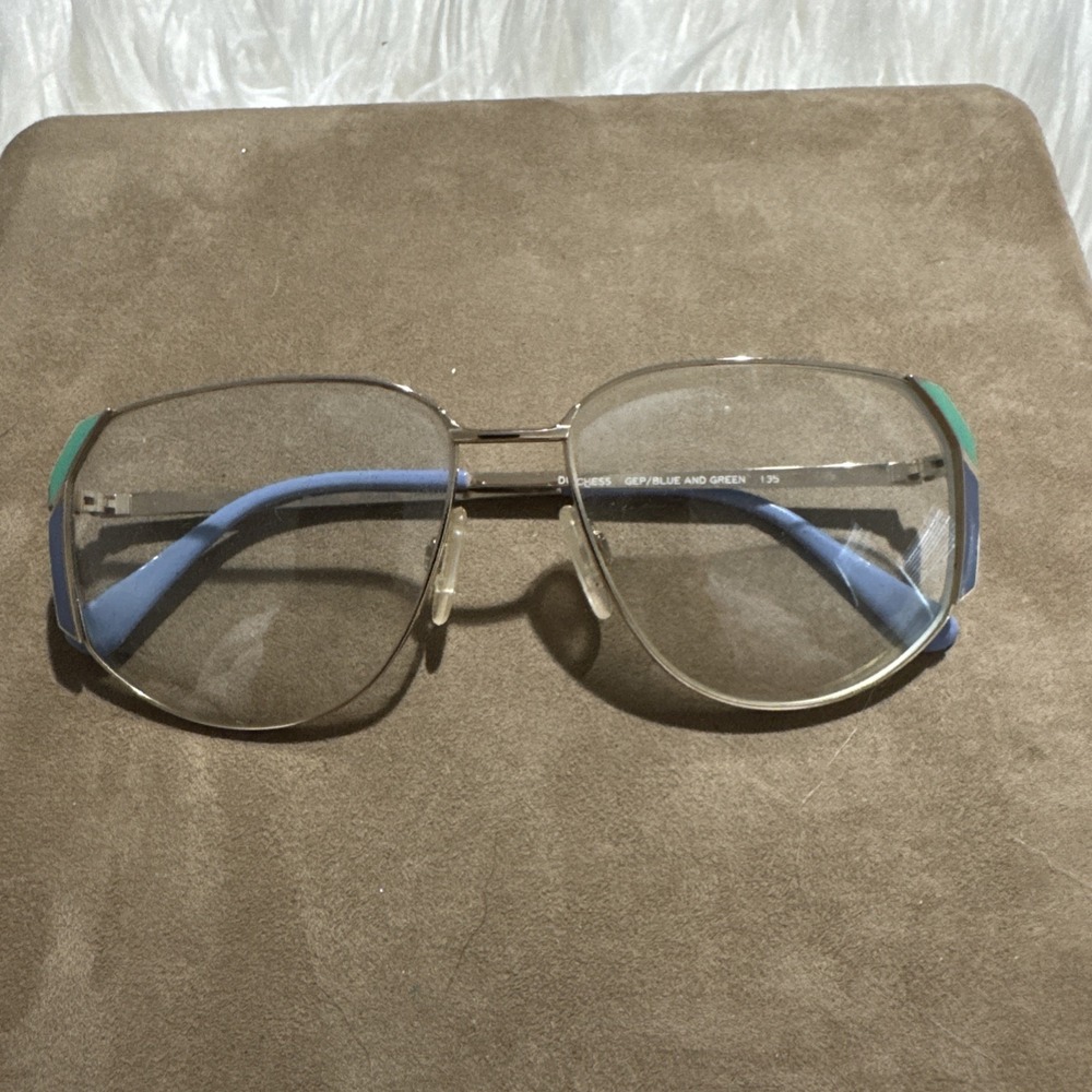 Marchon Vintage Eyeglasses Frame Japan Duchess Blue And Green Metal EUC